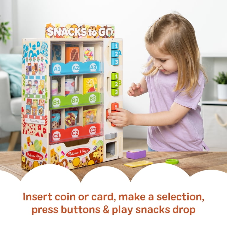 Melissa & Doug Wooden Vending Machine Play Set, Sort & Stock Toy