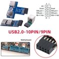 thumbnail image 3 of HUGFEGWE USB 2.0 Front Panel Adapter 3pcs/Set Extend Motherboard 9Pin/10Pin Female to Dual USB Standard-A Female Vertical Horizontal Angled 90 Degree Header Extension Adapter CJ25311-5253, 3 of 9
