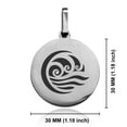 thumbnail image 2 of Stainless Steel Water Element Round Medallion Keychain Circle Ring, 2 of 2