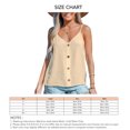 thumbnail image 4 of Camiseta sin mangas con cuello en V para mujer, decoración de botones a la moda, camiseta sin mangas holgada con tirantes finos para verano, 4 of 5
