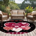 thumbnail image 4 of Round Rugs 5Ft, Black Valentines Day Round Area Rug Washable Indoor Throw Carpet, Love Hearts Romantic Farmhouse Soft Non Slip Circle Rug for Cabinet Bathroom Home Decor Aesthetic, 4 of 8