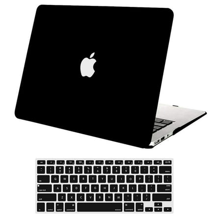 Mosiso Plastic Hard Cover Case for MacBook Air 13 inch No Touch ID (Models: A1369 &A1466,2010-2017)With Keyboard Cover,Black-1