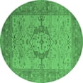 thumbnail image 1 of Ahgly Company Indoor Round Oriental Emerald Green Industrial Area Rugs, 5' Round, 1 of 4