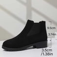 thumbnail image 4 of BRGZLK Chelsea Ankle Boots for Women Classic Versatile Slip-On Low Chunky Heel Comfortable Short Booties Easy On Commute Work Shoes with Side Zipper Black 39, 4 of 8