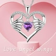 thumbnail image 5 of Angel Wings Necklace Pendant with Birthstone Guardian Angel Wings Infinity Necklace S925 Sterling Silver Purple Charm Gem Necklace Angel Gifts for Women, 5 of 7