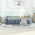 thumbnail image 2 of Bellemave Queen Size Floor Bed with Fence and Door, Wood Montessori Bed Frame, Floor Bed Frame, Slats Not Included (Queen,Gray), 2 of 13