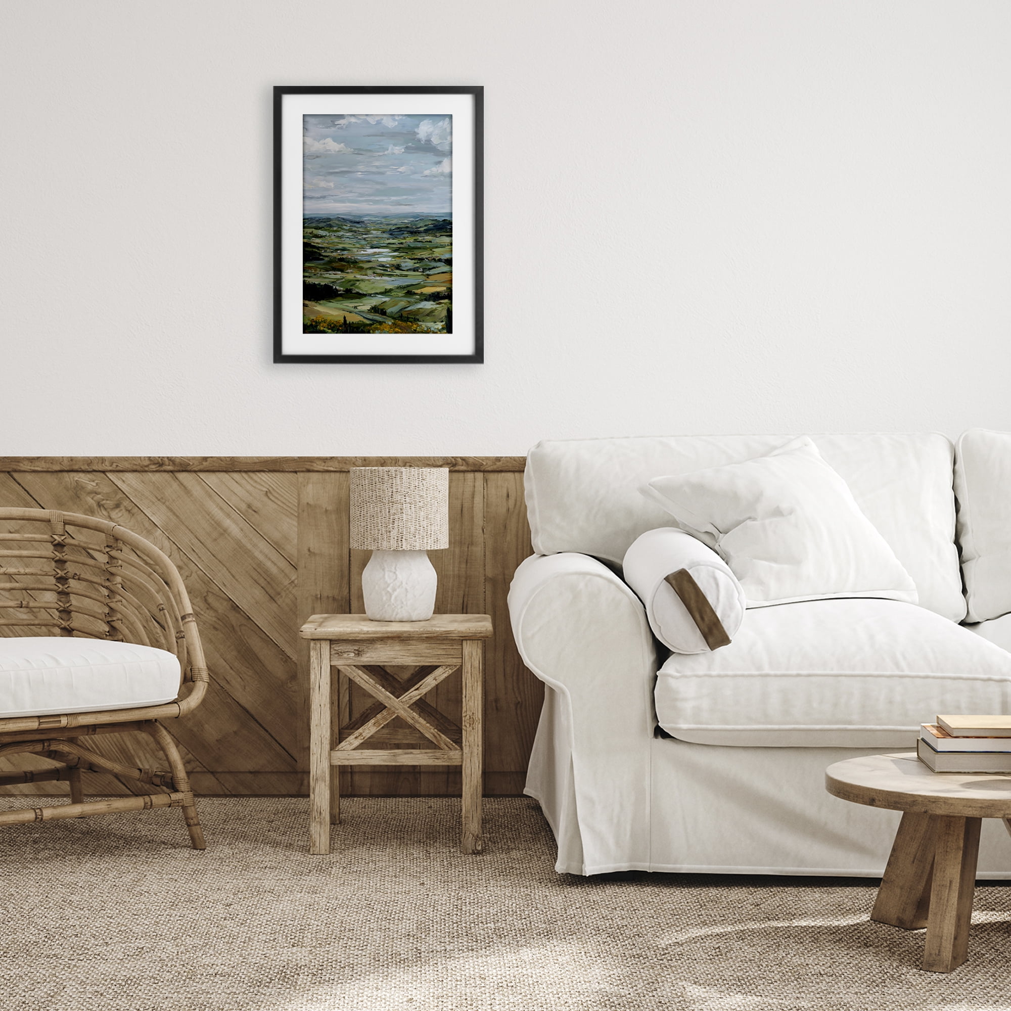 Stupell Industries Valley Living with Verdant Hills Black Framed Print Under Glass, design by Petal Prints Design