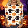 thumbnail image 2 of 3/4 Length Halloween Shirt Ladies' Halloween Top Halloween Shirts for Women Halloween Clothing Cute Halloween Ghost Shirt Halloween Tee Fall Shirts Plus Size Tops Crew Neck T Shirts, 2 of 3
