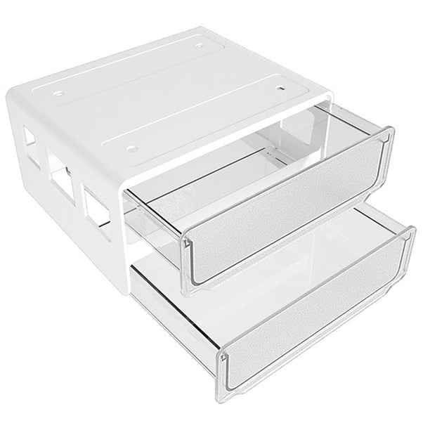 Cajón de almacenamiento Debajo del escritorio Cajón invisible Organizador de papelería Escritorio pa Tomshoo Blanco/Dos capas/L
