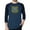 Heather Blue / Navy, variant on LA Pop Art Men's Raglan Word Art T-Shirt - Coast Guard