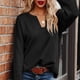 thumbnail image 4 of Knitted Sweater, Breathable Women Sweater Long Sleeve Pure Color  For Daily Life ANGGREK Negro M, 4 of 7