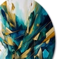 thumbnail image 3 of Designart "Explosive Gold Triangular Elegance VII" Modern Geometric Metal Round Wall Art Prints, 3 of 5