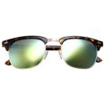 thumbnail image 2 of grinderPUNCH Designer Inspired Color Mirrored Classic Half Frame Horned Rim Sunglasses, 2 of 6