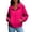 Hot Pink, variant on LEAVINGSUO Fall Jackets for Women Zip Up With A Hood Breathable And Versatile Solid Color Long Sleeves Coat Light Blue M