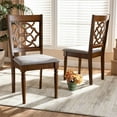 thumbnail image 4 of Bowery Hill Upholstered Gray and Walnut Brown Dining Chair Set Rectangular Foam-Padded 37.4" Unassembled, 4 of 8