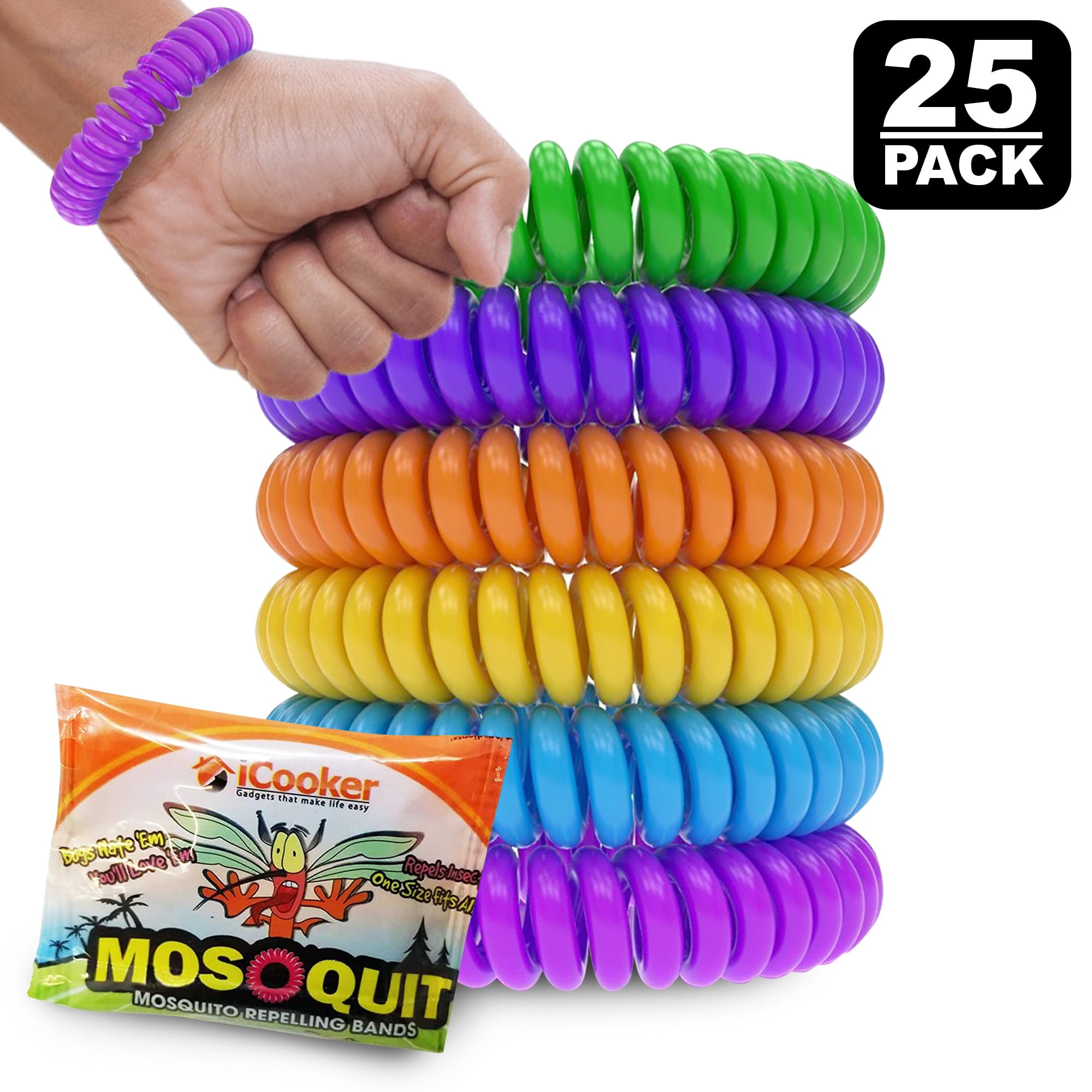 Yithings Mosquito Repellent Bracelet 15 Pack Outdoor Waterproof Insect Repellent Bracelets Safe Made With Natural Plant Oils for Kids & Adults Perfect Camping Hiking