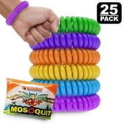 Zekpro Mosquito Repellent Bracelet 25 Pack with Natural Plant Ingredients