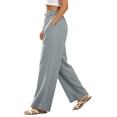 thumbnail image 6 of Axiiglly Women's Casual Cotton Pants, Elastic Waist Stretch Work Pants with Pockets, Solid Color Outdoor Hiking Trousers, S-3XL, 6 of 7