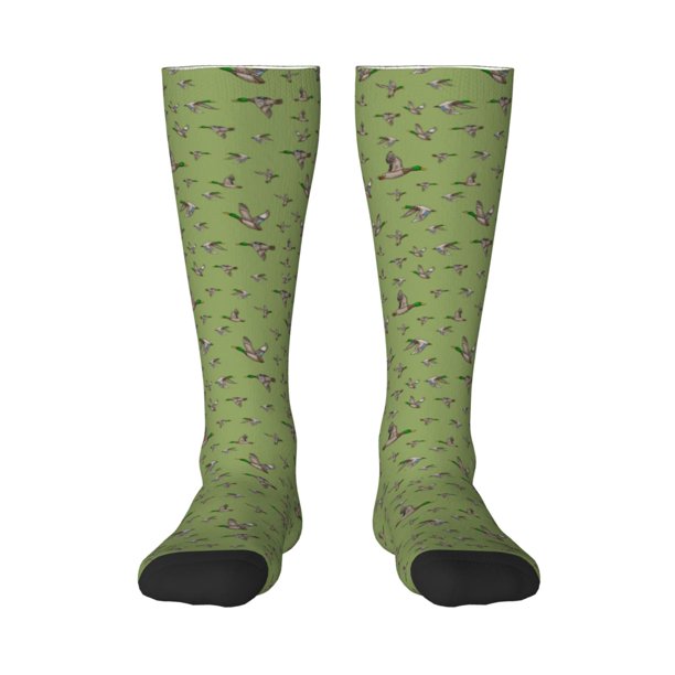 Fotbe Mallard Duck Calcetas Divertidas Estampadas para Hombre y Mujer, Calcetas de Algodón hasta la Rodilla para Caminar, Correr, Enfermería y Embarazo