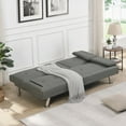 thumbnail image 6 of Modern Simple Fabric Sofa Bed 220cm with Wood Frame and Stainless Leg, 6 of 12