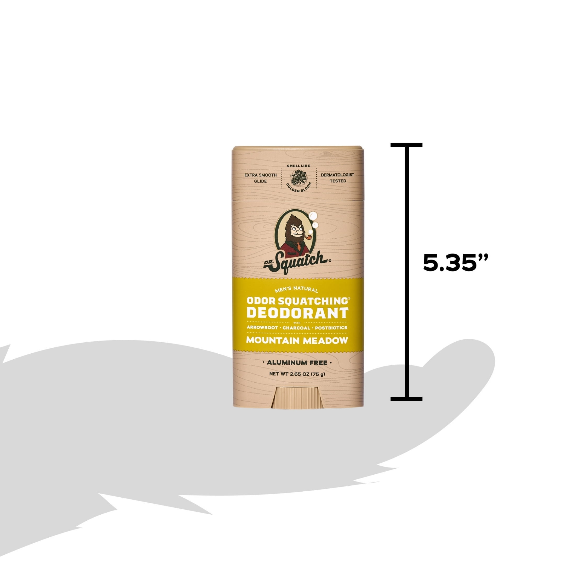 Dr. Squatch Mens Aluminum Free Deodorant, Natural Deodorant for Men, Mountain Meadow, 2.65 Oz