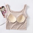 thumbnail image 5 of ABATAB Crop Tank Tops for Women Dressy Summer Sleeveless Self Bra Shirts Scoop Neck Side Split T Shirts Blouses, 5 of 6