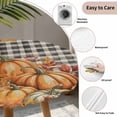 thumbnail image 3 of Orange Pumpkin Round Tablecloth for 36-44 Inch Tables,Fitted Table Cover with Elastic Edge,Thanksgiving Maple Leaf Botanical Black Plaid Waterproof Outdoor Table Cloth Protector for Patio Dinner, 3 of 9