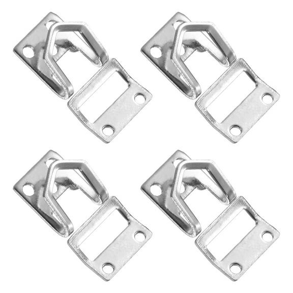 Uxcell 4set Hooks and Eyes Closure Set 8mm Metal Hook and Eye Sewing Clasp Snaps Fasteners for Clothing Bra Trousers Pants DIY Craft, Silver Tone