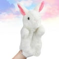 thumbnail image 3 of marioneta de mano de peluche de conejo, accesorio para contar historias, juego de rol, recuerdo de fiesta para padres e hijos, color blanco, 3 of 7