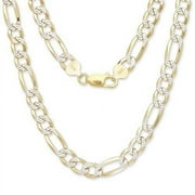 Better Jewelry Figaro Chain Two-Toned 14K Gold over .925 Sterling Silver - MULTIPLE SIZES