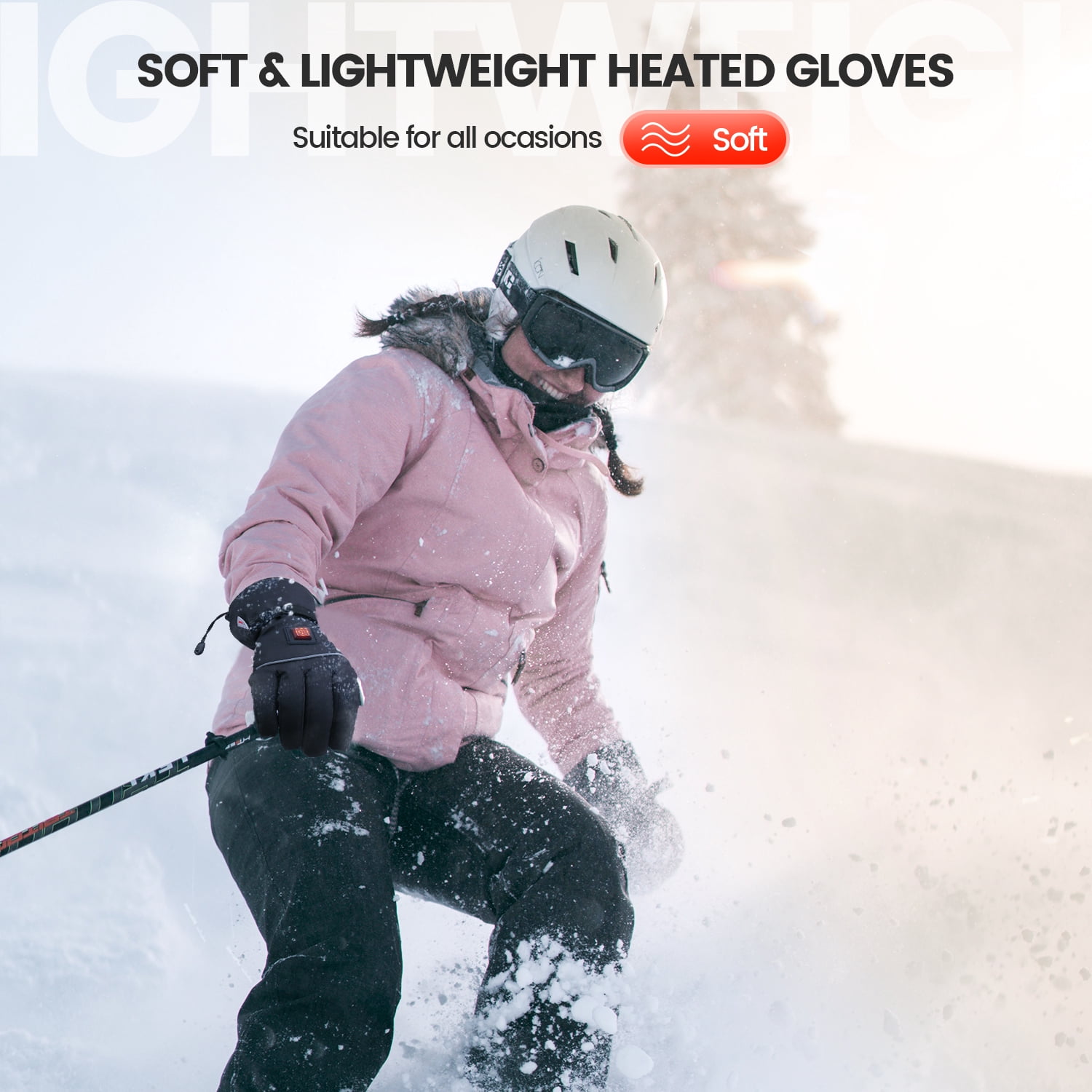 VIRNAZ Heated Gloves for Men Women, Rechargeable 5000mAh Electric Battery Touchscreen Warm Gloves for Skiing Skating Snow Hiking