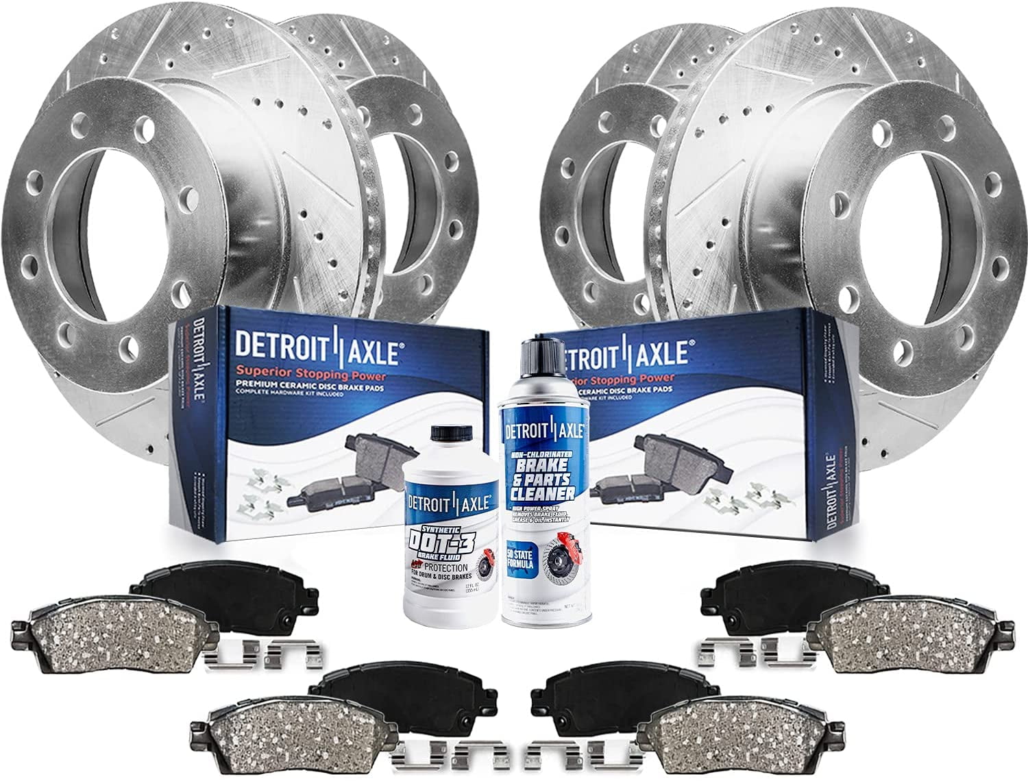 Rear Drilled and Slotted Brake Rotors for 2001 2002 Dodge Ram 2500 3500
