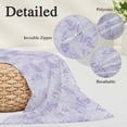 thumbnail image 2 of Light Purple Flowers Pillow Covers, Linen Long Throw Pillow Case, Spring Vintage Flowers Rustic Plants Holiday Pillow Protector Decorative Cushion Cover for Living Room/Bedroom 16" x 24", 2 of 8