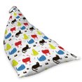 thumbnail image 2 of Kitten Lounger Chair Bag, Wool Ball Toy Cat Bowl Food Fishbone Paws Pet Symbols in Rhythmic Composition, High Capacity Storage with Handle Container, Lounger Size, White Multicolor, by Ambesonne, 2 of 5