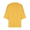 thumbnail image 3 of loopsun Plus Size Tops for Womens,Womens Summer Tops,Women's 3/4 Sleeve Round Neck Oversized Pocket T-shirt Loose Casual Shirt Lightweight And Fashionable Summer Top Yellow M, 3 of 4