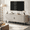 Natural White, variant on ROGALIS 63 Inch TV Stand with Sleek Sliding Doors, Built-in Power Outlet, Compatible with TVs up to 70 Inches, Media Console for living rooms, Black