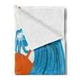 thumbnail image 2 of Summer Soft Flannel Fleece Throw Blanket, Beach Theme Hot Vibes Surfing Sport Sea Ocean Waves Sun Image Poster, Cozy Plush for Indoor and Outdoor Use, 60" x 80", Sky Blue Orange, by Ambesonne, 2 of 5