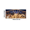 thumbnail image 3 of Kezqiaxn Outdoor Christmas Decorations, 400x180cm Christmas Garage Door Cover, Merry Christmas Backdrops for Photography Nativity Stable Scene Christmas Garage Banner Farm Barn Nativity Backdrop, 3 of 5