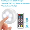 thumbnail image 4 of Puck Lights with Remote, TEYJRY Wireless Led Puck Lights Battery Operated, Led Puck Lights with Remote Control, Led Under Cabinet Lighting, Dimmable Closet Light Battery Powered (3 Pack), 4 of 10