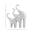 thumbnail image 4 of 11" x 14" Silver Ceramic Elephant Sculpture, by DecMode, 4 of 12