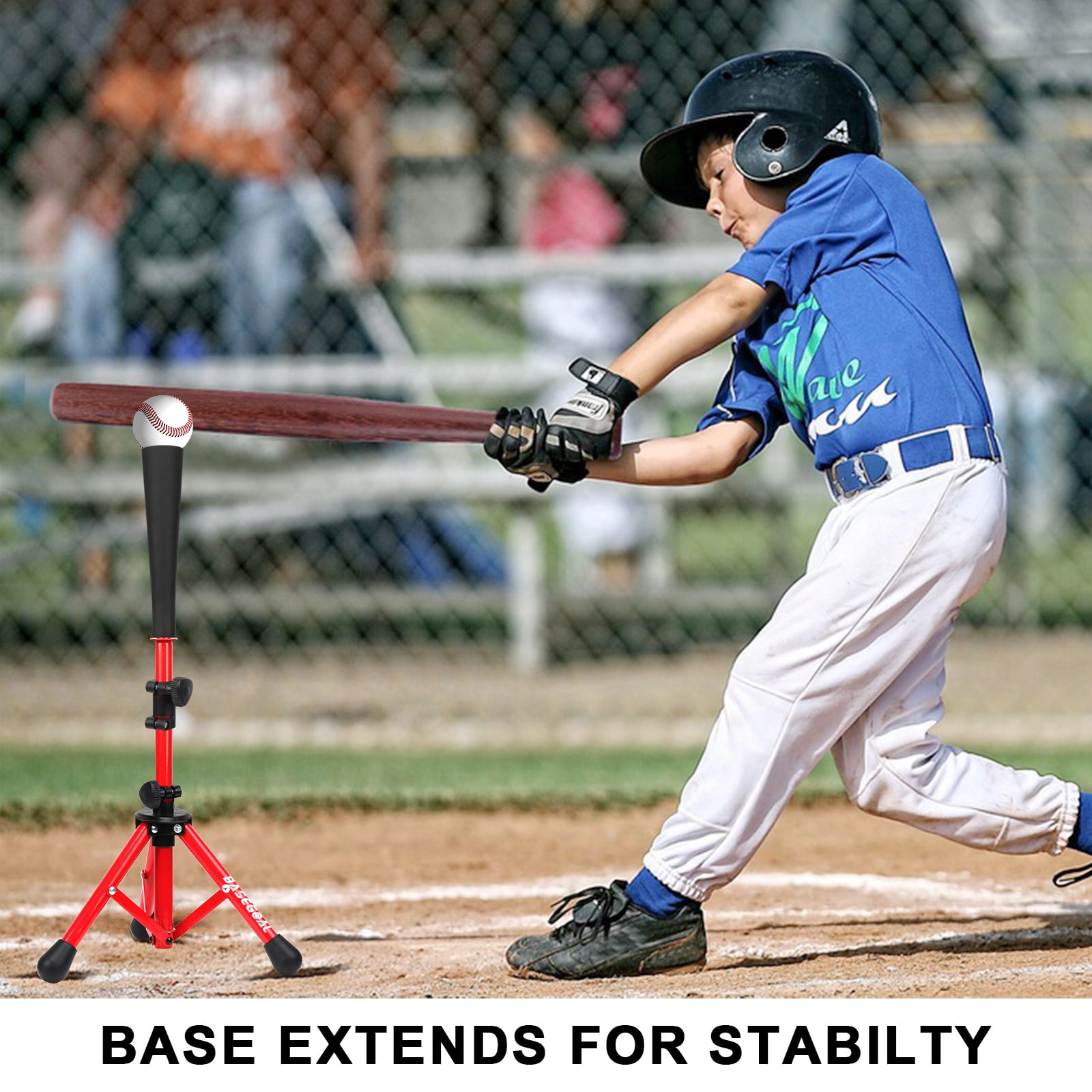 Baseball Batting Tee for Kids Extral Reinforce, Portable Softball Baseball Tees for Hitting, Adjustable Angel for Beginner, Easy to Assemble, Sturdy and Durable Frame, Batting Training Practice