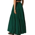 thumbnail image 2 of Weardear Women’s Boho Skirt Elastic High Waist Dress Pleated A-Line Flowy Swing Asymmetric Tiered Maxi Long Skirt Dress with Pockets, 2 of 5