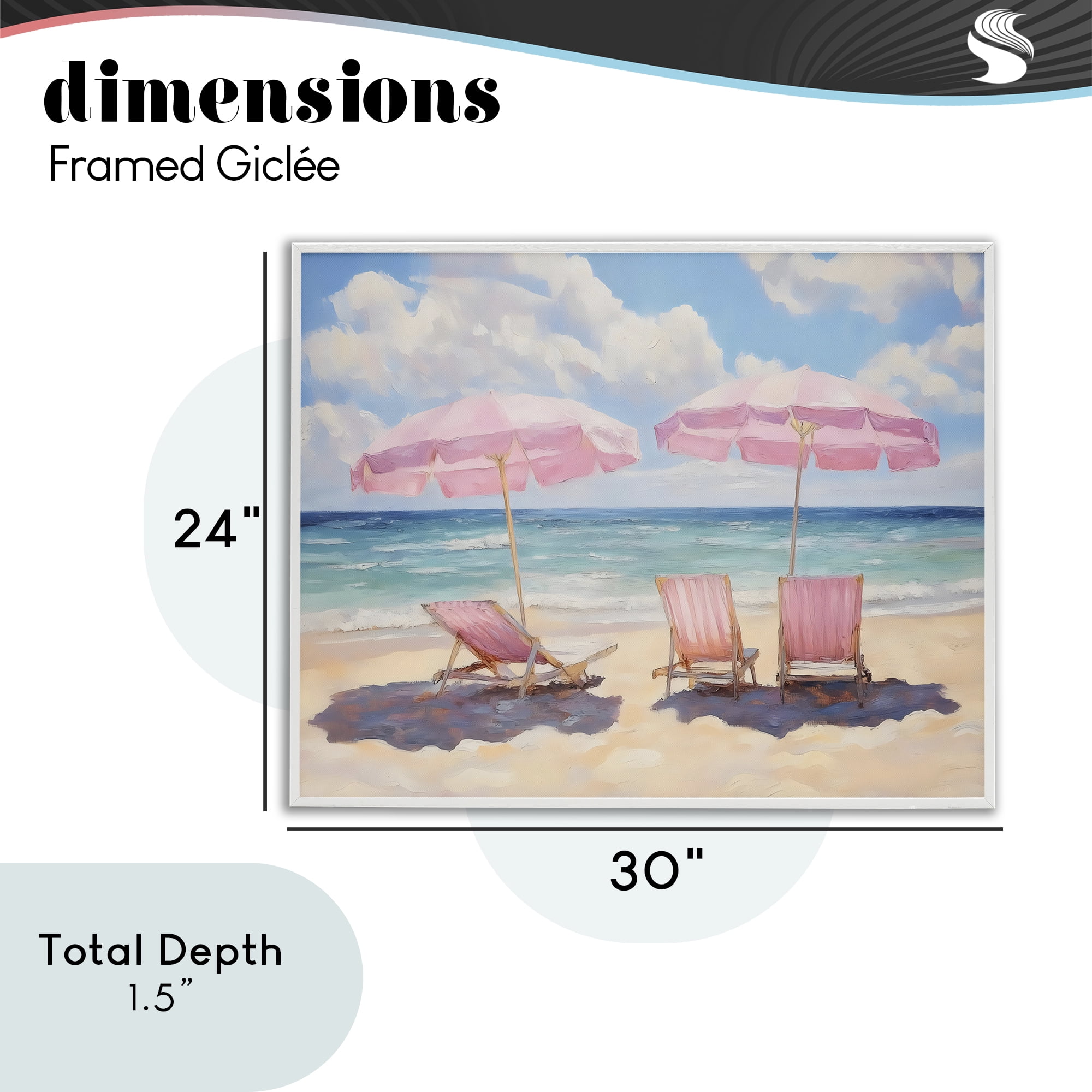 Stupell Industries Pink Summer Chairs by the Sea White Framed Giclee Art, design by LSR Design Studio
