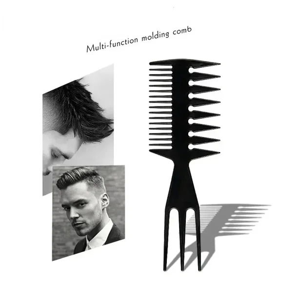 black  Professional Double Side Tooth Combs Fish Bone Shape Hair Brush Barber Hair Dyeing Cutting Coloring Brush Man Hairstyling Tool