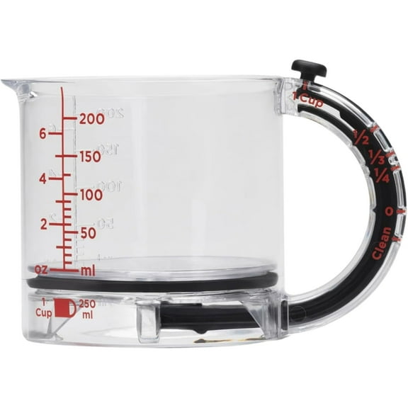 4 in 1 Adjustable Measuring Cup, Multi-Functional Measuring Cup with Scraper-Style Seal Base, Space-Saving Easy to Clean No Waste, All-in-1 Push Up Measurings Cube Cups for Cooking and Baking (1 Pcs)