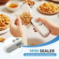 thumbnail image 2 of Mini Bag Sealer, USB-C Rechargeable 2 in 1 Heat Seal with Cutter and Magnet, Resealer Machine for Snack Bags (2 pcs, White and Blue), 2 of 5