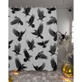thumbnail image 2 of Halloween Crows Shower Curtain Set ，Waterproof Fabric Shower Curtains Retro Classic Watercolor Art Grey Texture Shower Curtains for Bathroom,Bathroom Decor 72"x84", 2 of 6