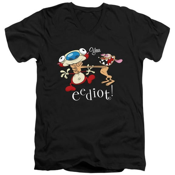Ren And Stimpy You Eediot Unisex Adult V-Neck T Shirt