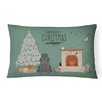 Carolines Treasures CK7655PW1216 Black Cocker Spaniel Christmas Everyone Canvas Fabric Decorative Pillow 12H x16W