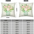 thumbnail image 5 of Pink Rose Garden Pillow Shams 16x16 Spring Summer Floral Decorative Throw Pillow Protectors Set of Vintage Shabby Chic Farmhouse Pillow Covers for Living Room Sofa Couch, 5 of 6